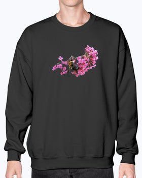 Bee and Butterfly Habitat Fund, Bee Pollinating Graphic, Moss Apparel, Crewneck Sweatshirt